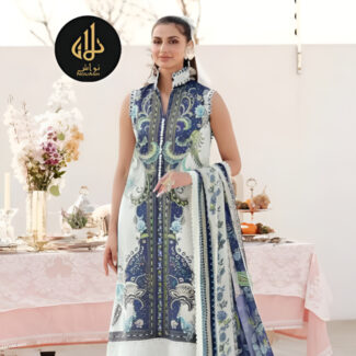 PRINTED 3PC UNSTITCHED LAWN WITH COTTON DUPATTA