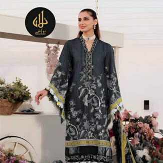 PRINTED 3PC UNSTITCHED LAWN WITH COTTON DUPATTA