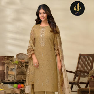 PLAIN 3PC UNSTITCHED COTTON WITH COTTON DUPATTA