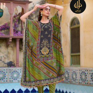 2 PC STITCHED KAFTAN (CREPE)