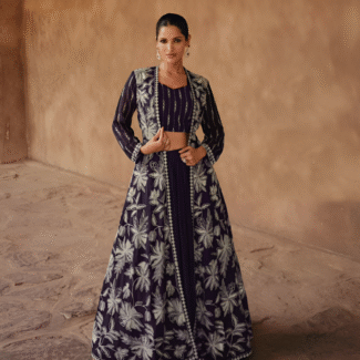 BLACK 3PC STITCHED DESIGNER WEAR GG (LARGE)