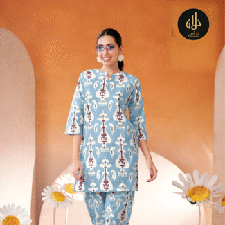 LIGHT BLUE 2PC CO ORD SET PRINTED