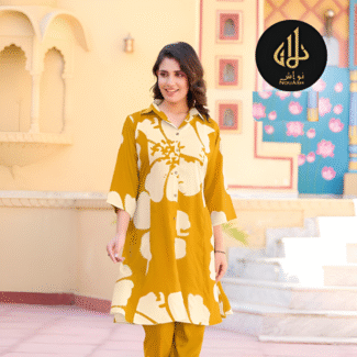 GOLD 2PC CO ORD SET PRINTED