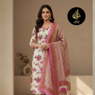 ROSE 3PC UNSTITCHED HOME WEAR