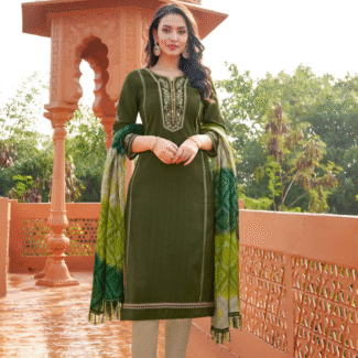3PC STITCHED VISCOSE WITH CHINON DUPATTA